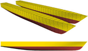 Hull form variant 1 (parent hull and mid-body)